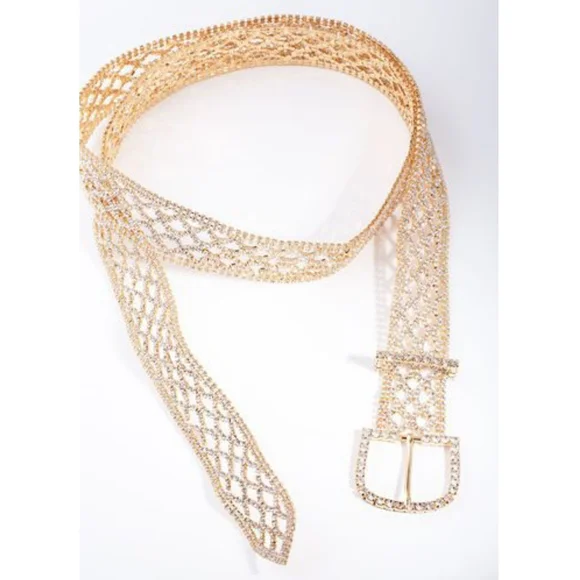 Lovisa crystal belt Silver Diamante 106cm Belt - Lovisa main image 4